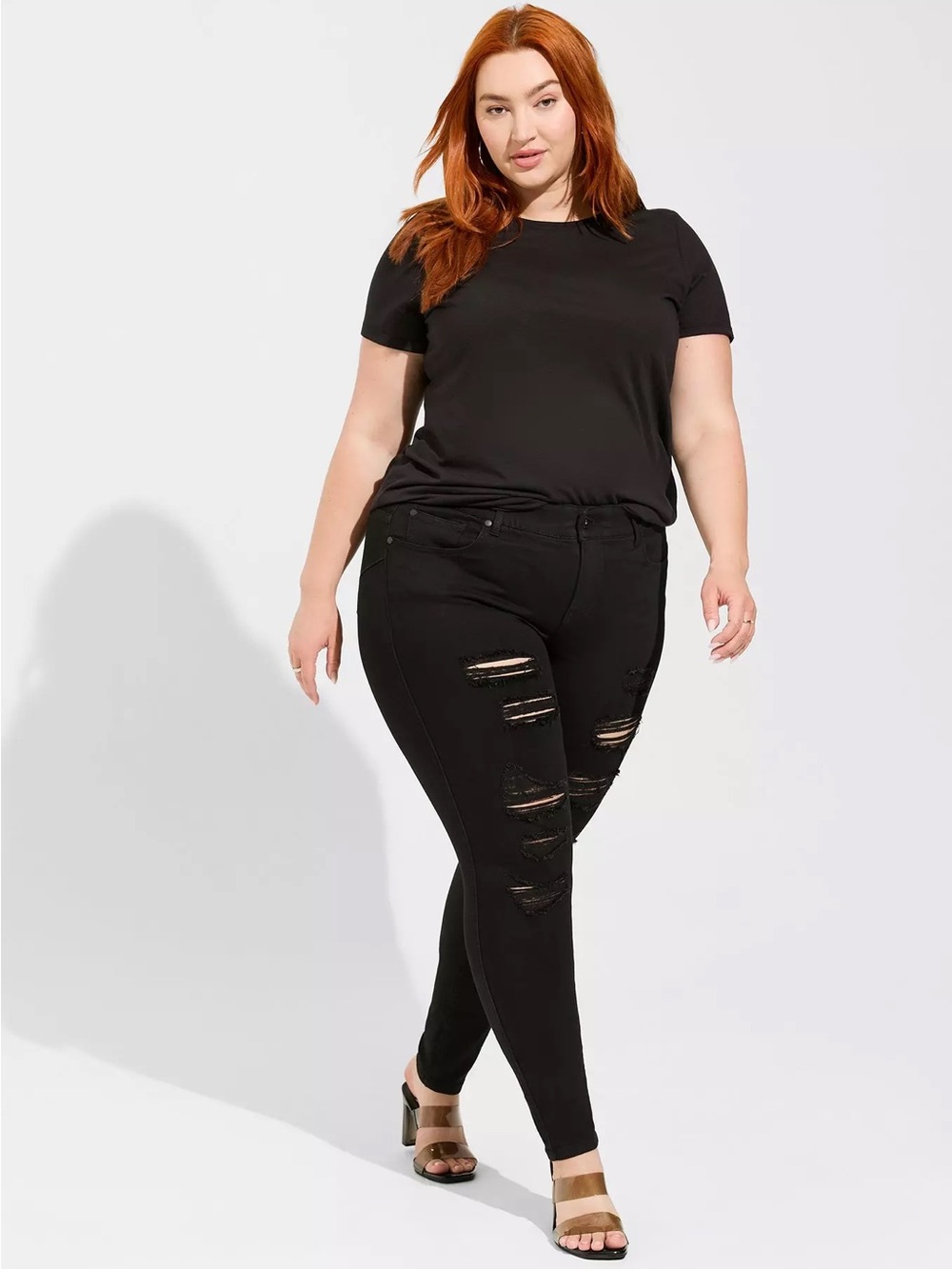 Torrid Bombshell High-Rise Skinny Jean Distressed